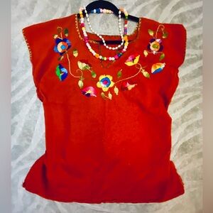 Mexican Blouse Medium Hand Embroidered